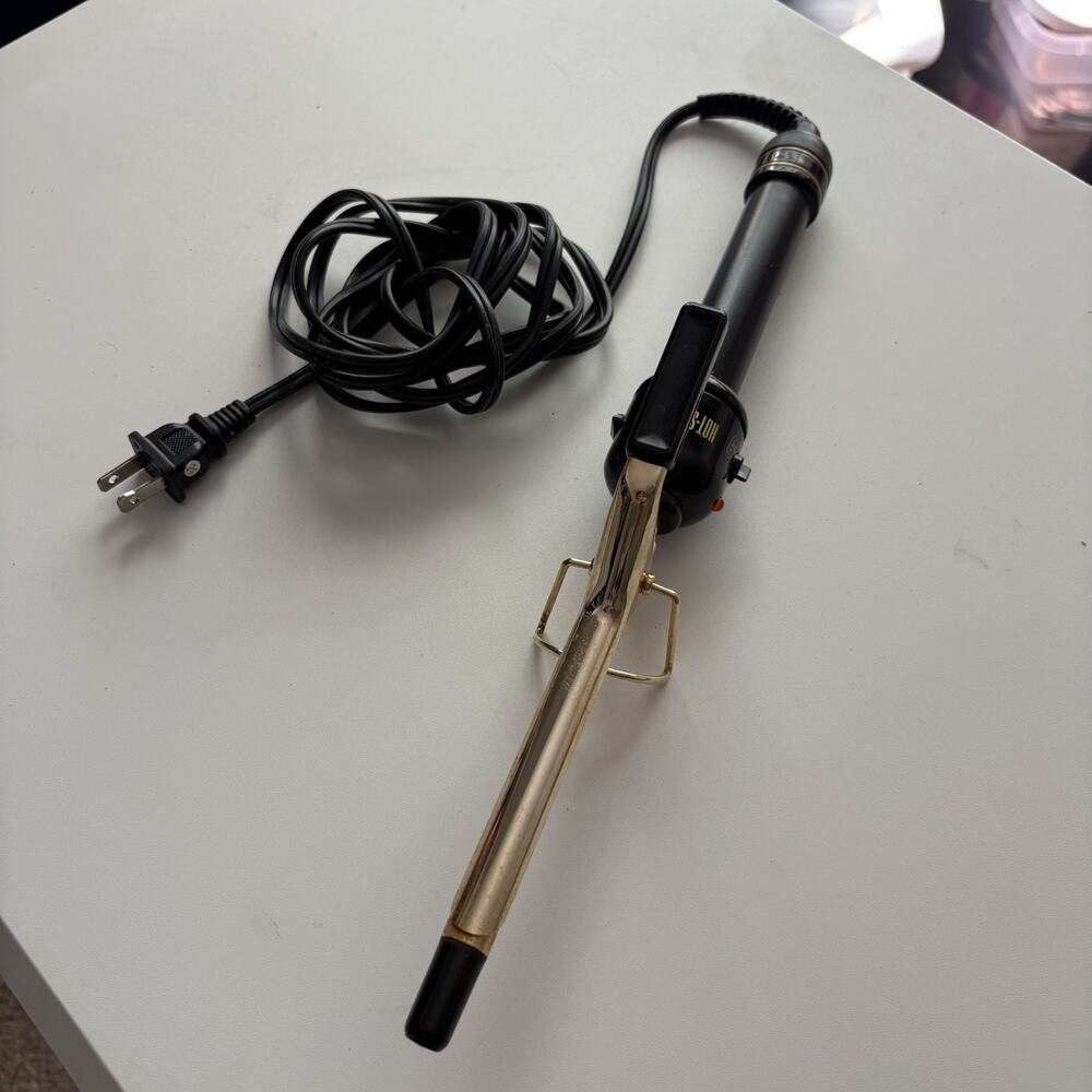 Hot Shot Tools 1/2 in. Gold Spring Curling Iron Pro Series- tested and working